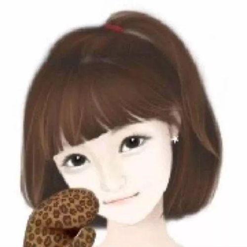 吃瓜娃娃手绘头像女,青春洋溢的少女风采